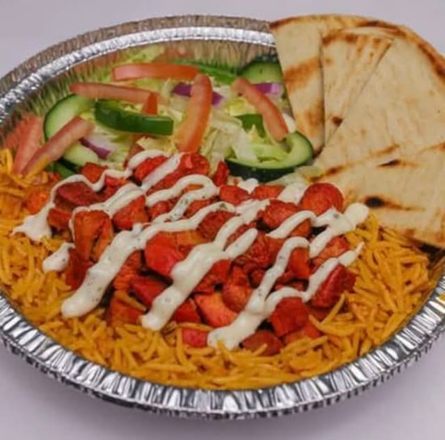 Chicken Over Rice Bowl.